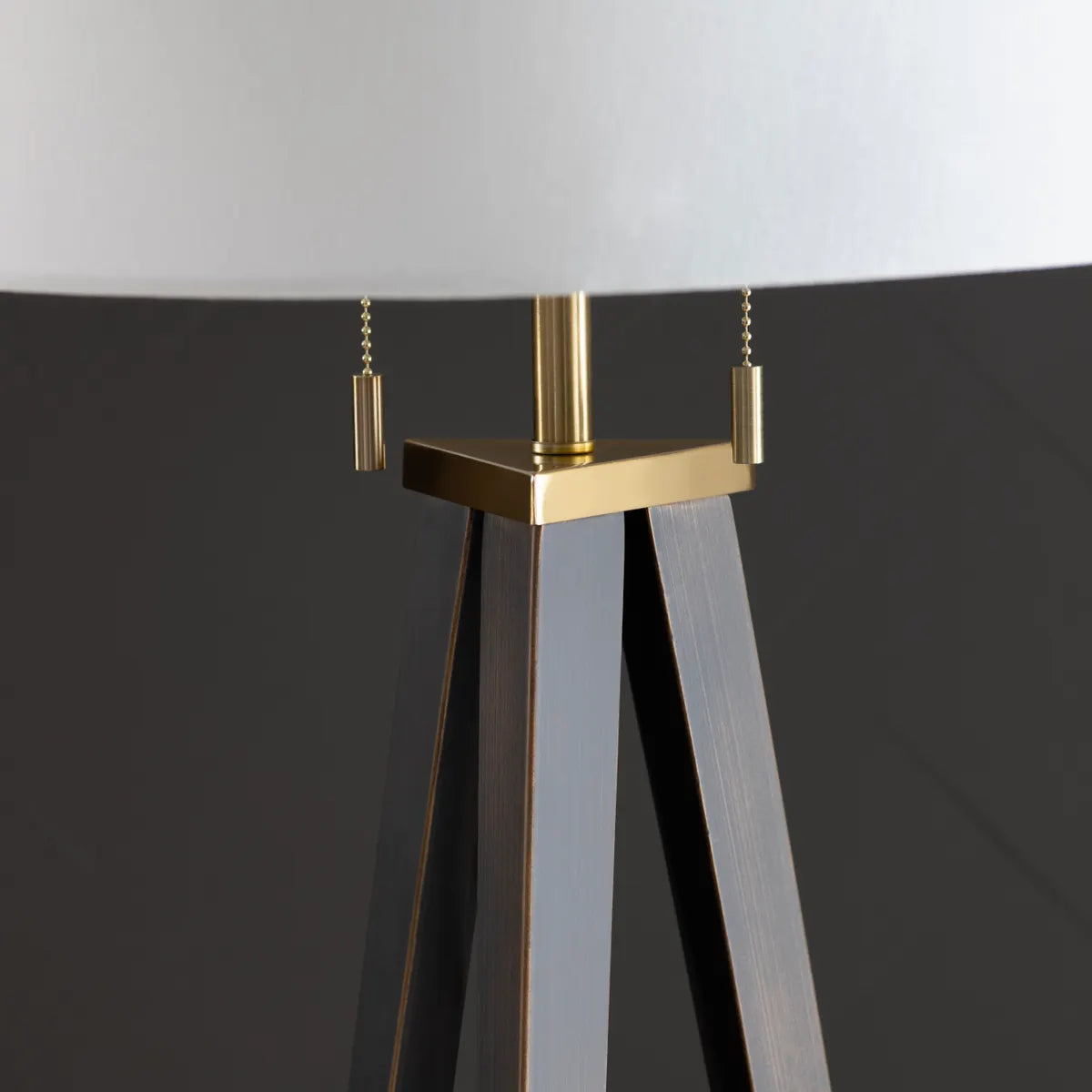 Crestview Collection Lennon Tripod Leg Brushed Bronze Finish Floor Lamp - Image 2
