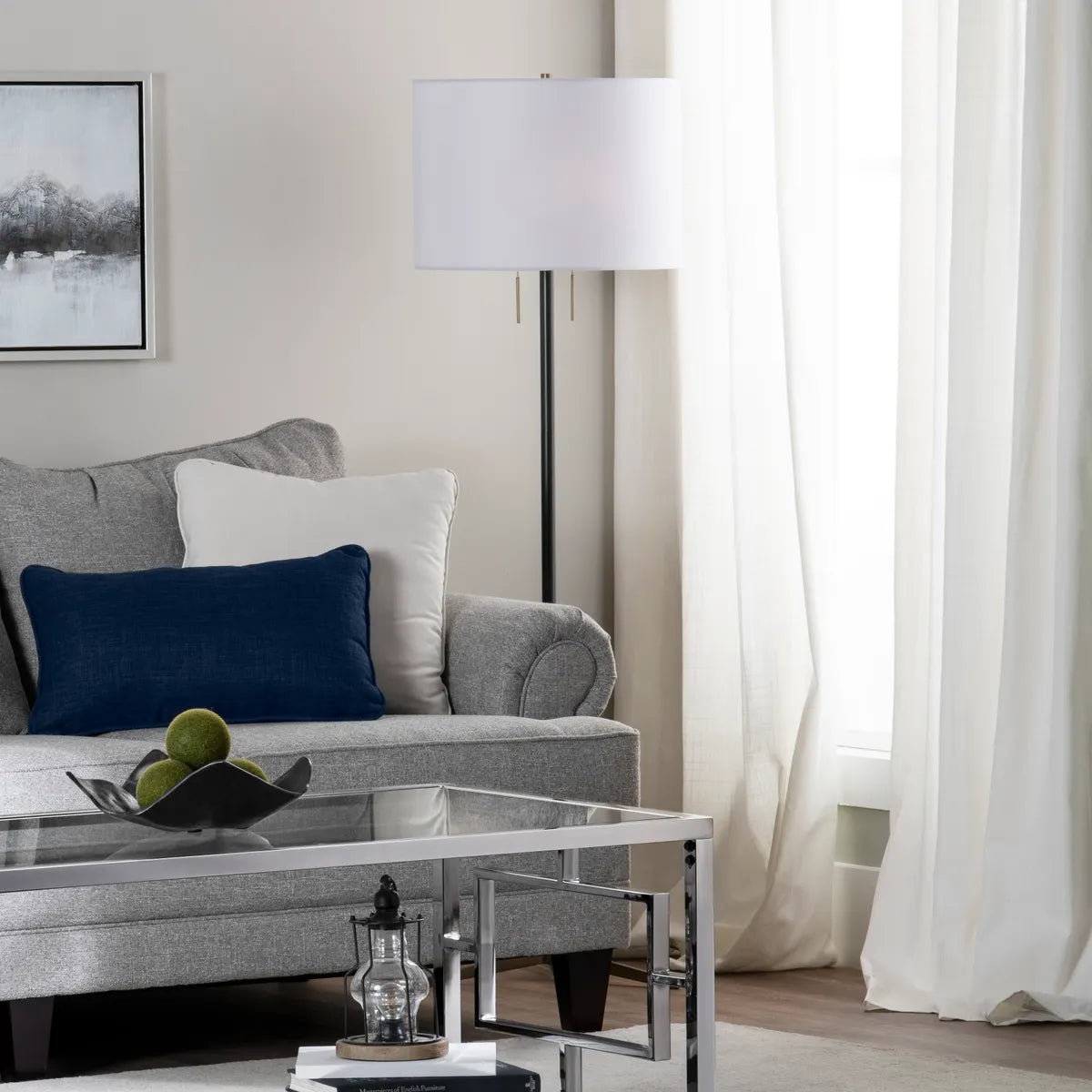 Crestview Collection Veda Blackened Bronze And Brass Floor Lamp - Image 2