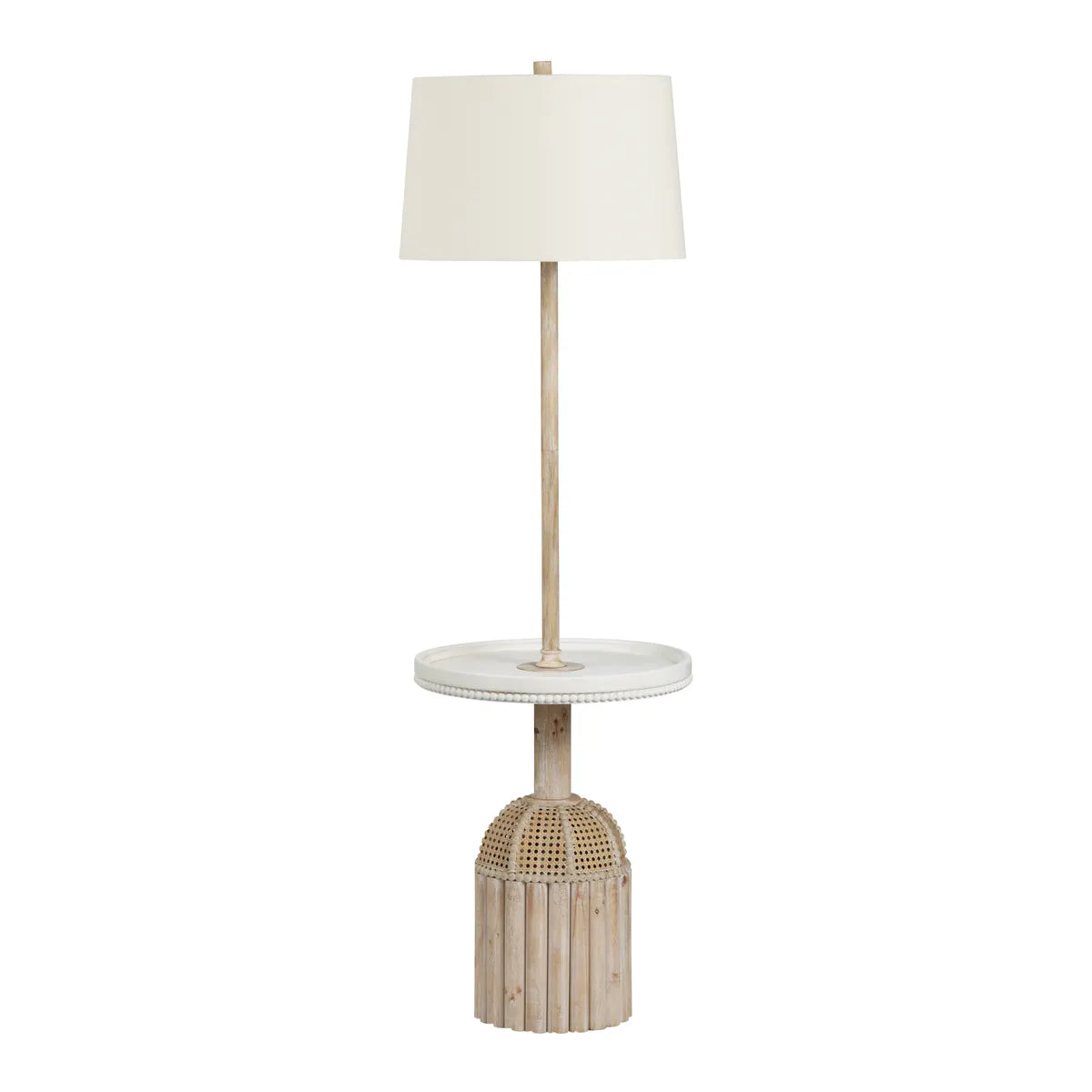 Crestview Collection Rafferty Wood And Rattan Coastal Floor Lamp - Image 1