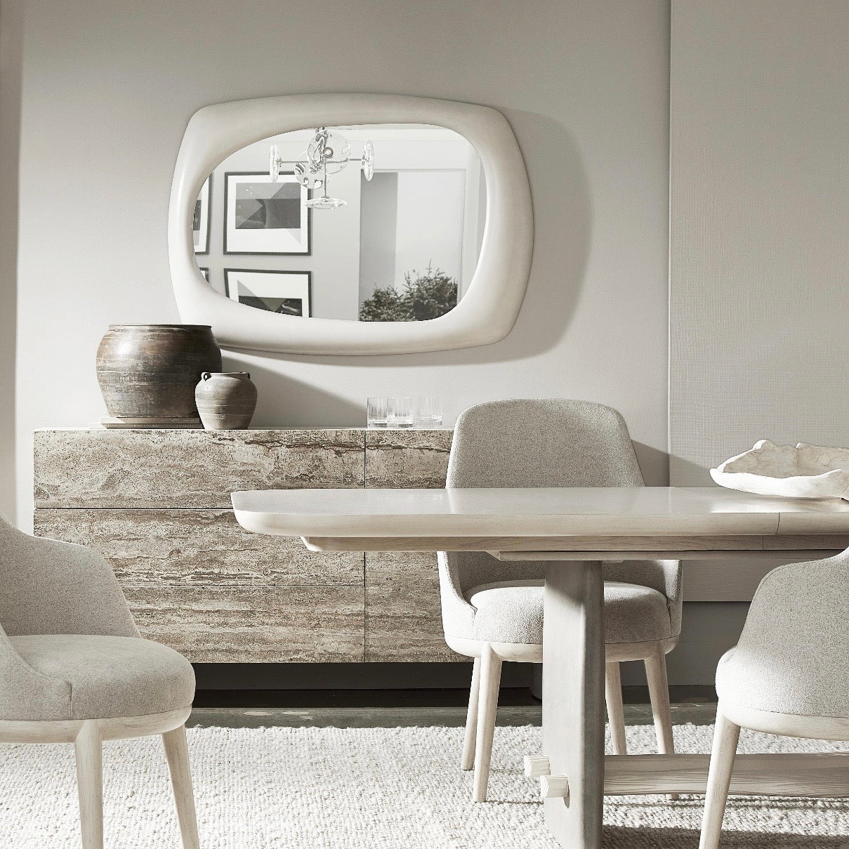 Bernhardt Sereno Collection Mirror ~ Lutra Faux Stone Finish