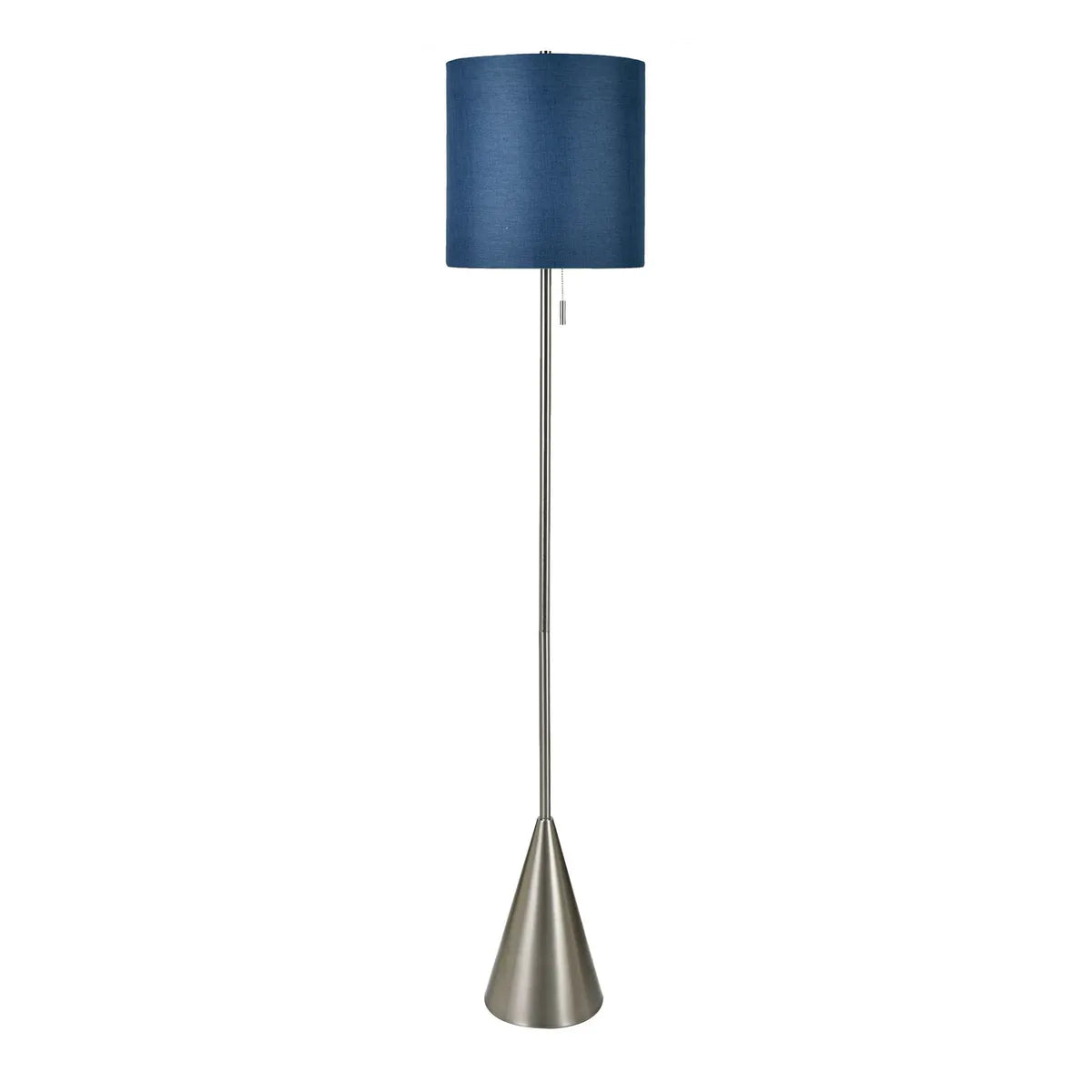 Crestview Collection Silver Metal Plated Brushed Nickel Floor Lamp With Blue Metallic  Lamp Shade - Image 1