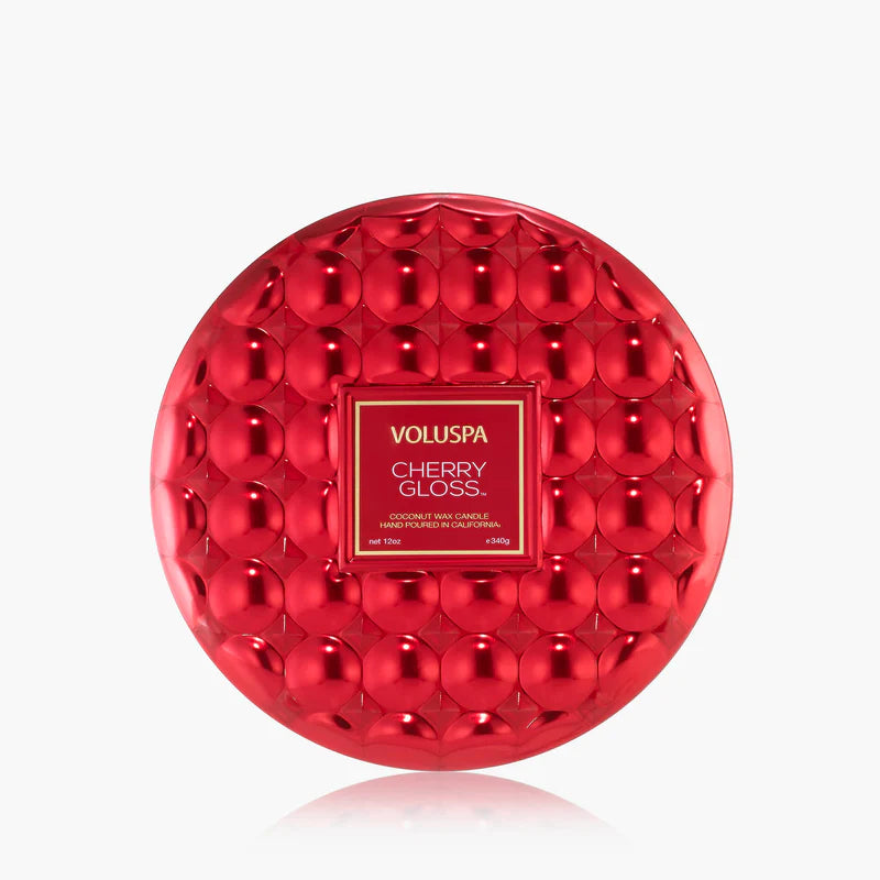 Voluspa Cherry Gloss 3 Wick Tin Candle ~ 38oz ~ SPRING SALE  ~ Limited Quantity