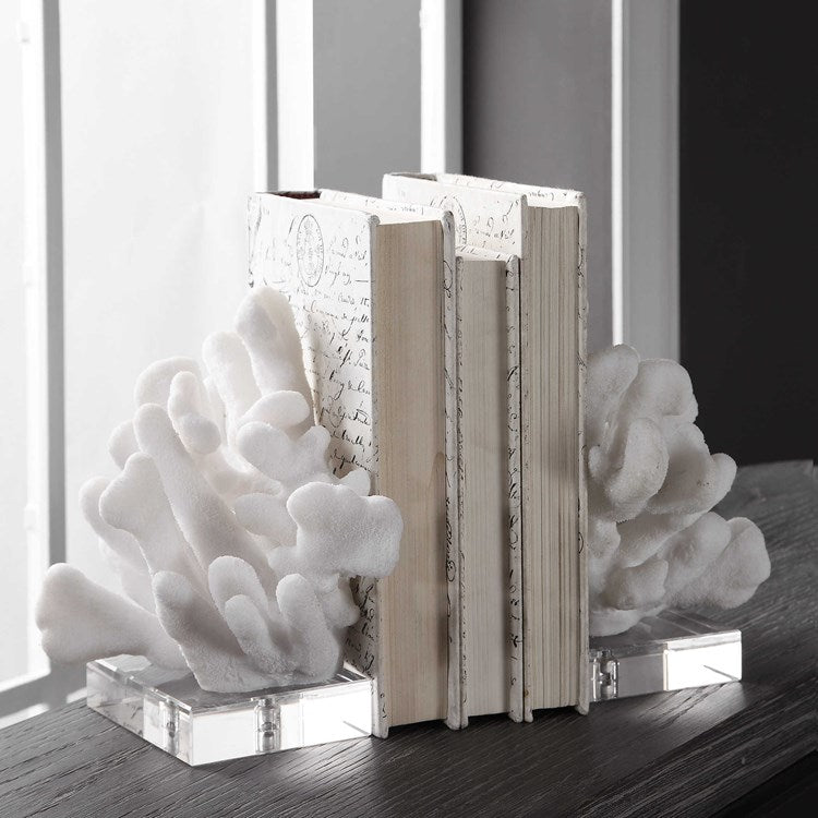 Uttermost Charbel Faux White Coral Bookends - Image 2