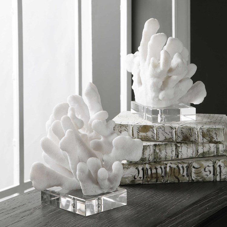 Uttermost Charbel Faux White Coral Bookends - Image 1