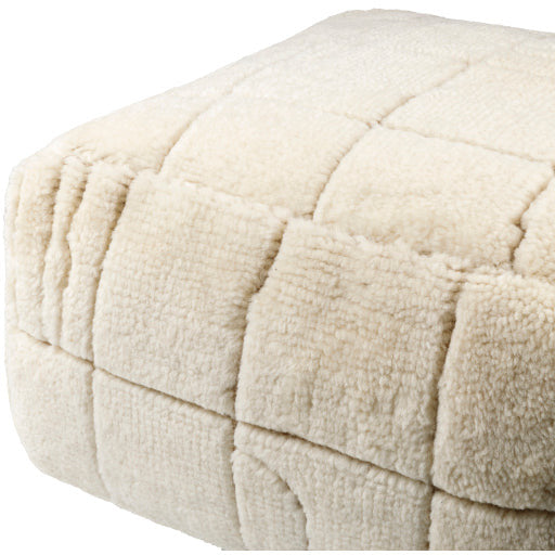 Surya Jakob Modern Hand Knotted Shag Pouf Ottoman JOPF-003 - Image 3
