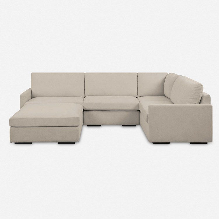 Uttermost Refuge Modular Ottoman ~ Velvety Sand Performance Fabric