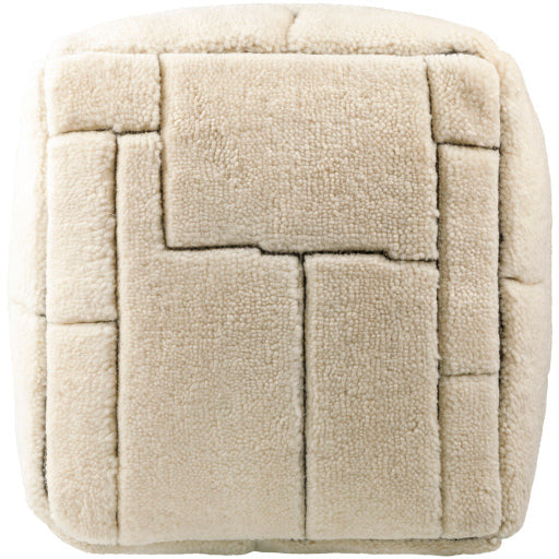 Surya Jakob Modern Hand Knotted Shag Pouf Ottoman JOPF-001 - Image 2