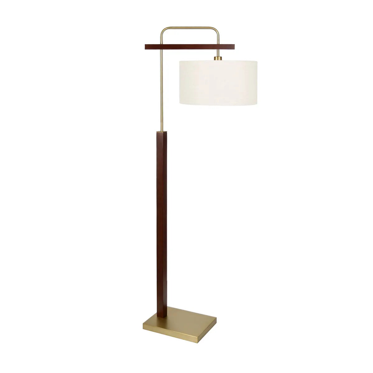 Crestview Collection Daria Brown Wooden And Gold Floor Lamp - Image 1