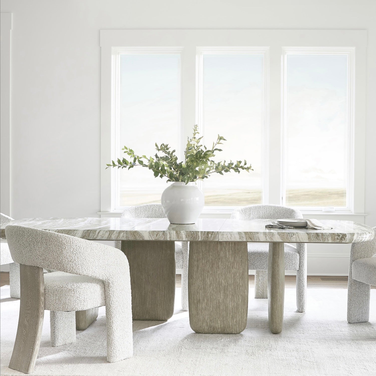 Bernhardt Arcadia Collection Rectangular Dining Table ~ Kalta Faux Stone Finish - Image 2