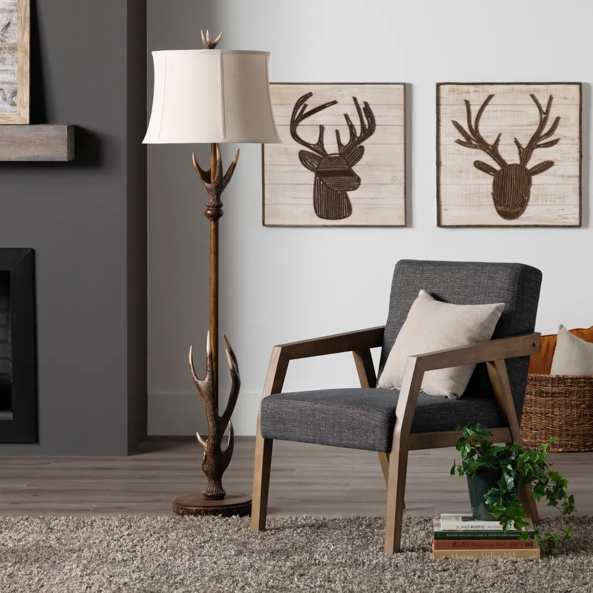 Crestview Collection Montana Antlers Base Floor Lamp - Image 1