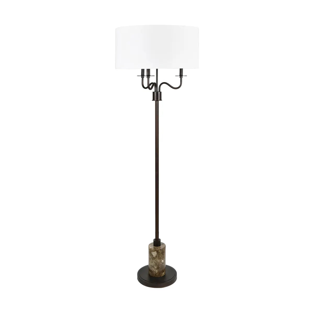 Crestview Collection Leopold Metal And Brown Marble Floor Lamp - Image 1