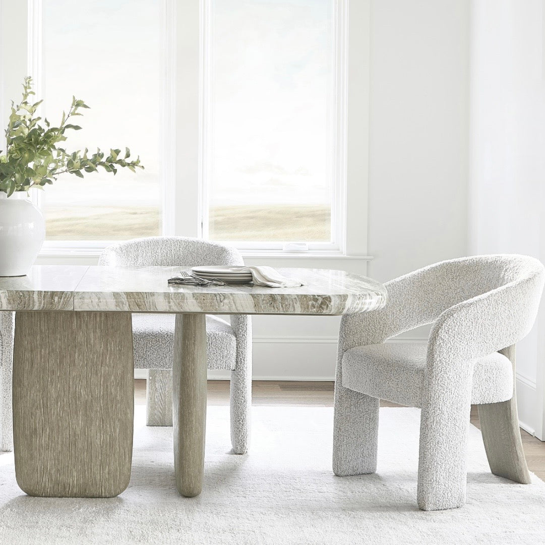 Bernhardt Arcadia Collection Upholstered Dining Armchair ~ Clay Finish