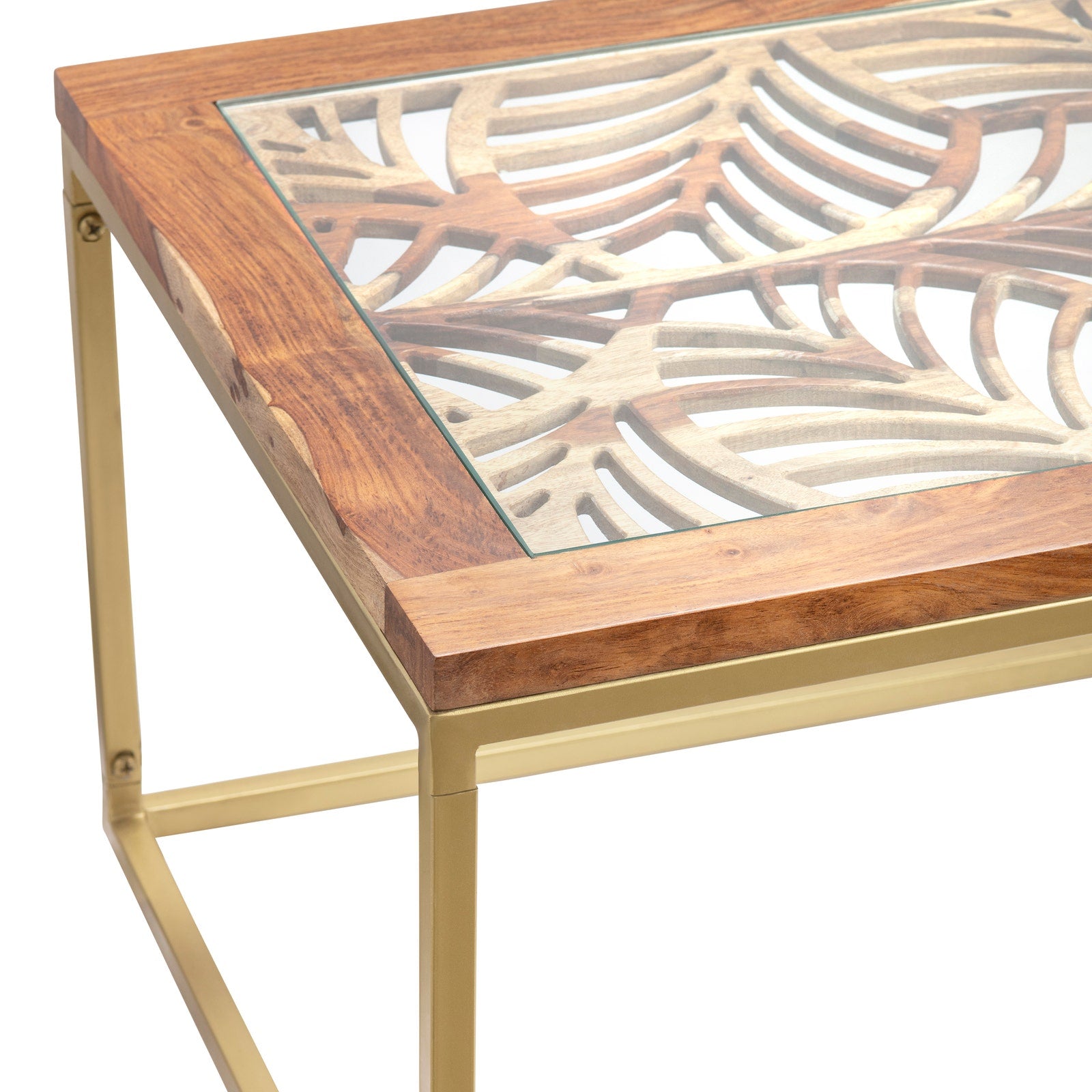 Crestview Collection Adagio Acacia Wood and Iron Rectangular Coffee Table - Image 2