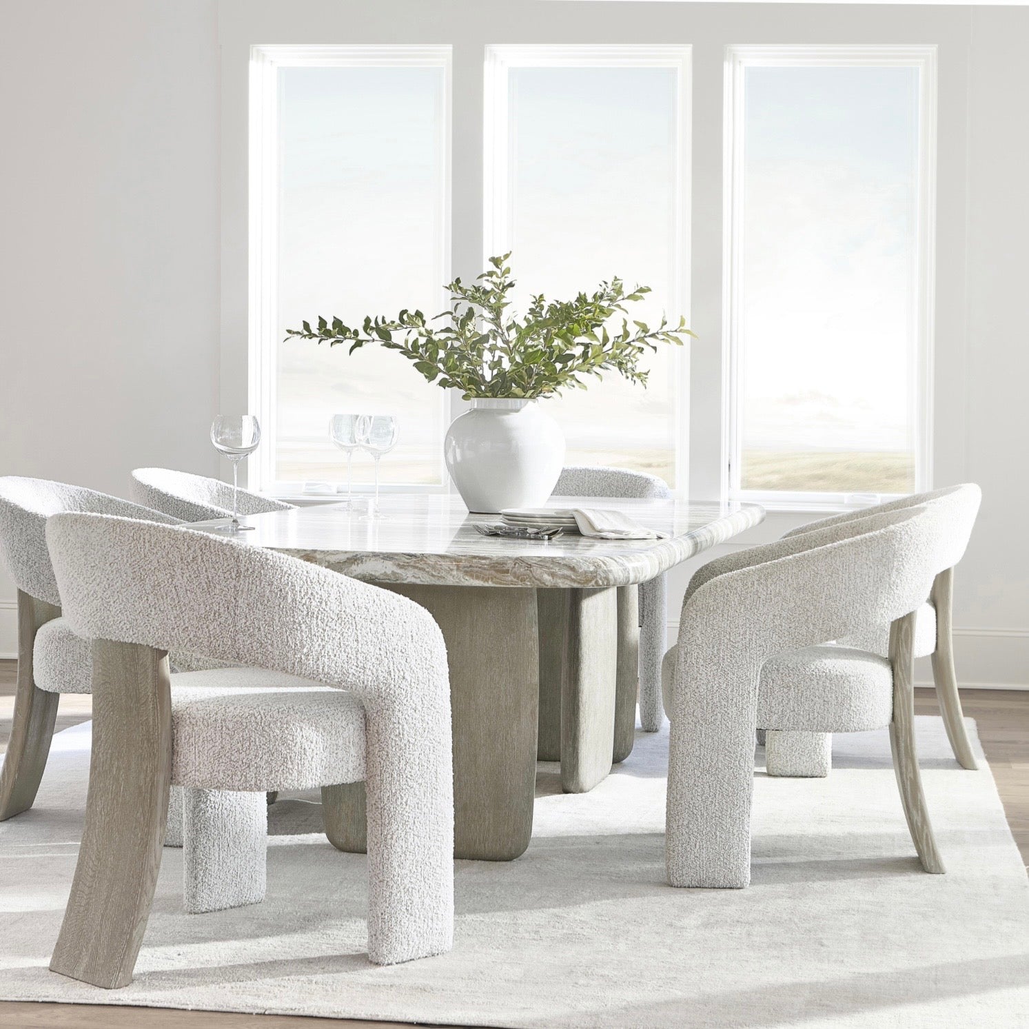 Bernhardt Arcadia Collection Upholstered Dining Armchair ~ Clay Finish - Image 3