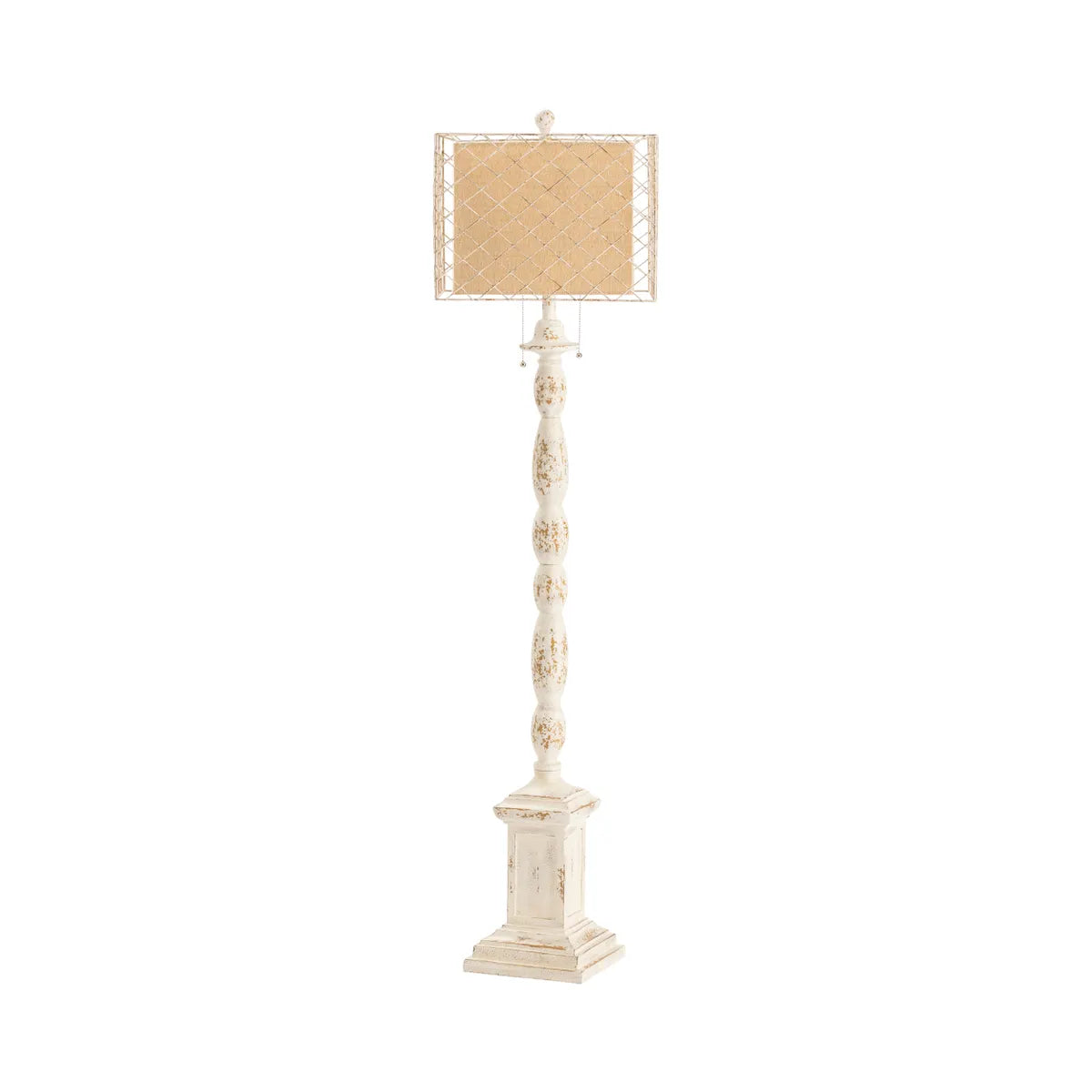 Crestview Collection Holcomb Oatmeal Distressed Finish Floor Lamp - Image 2
