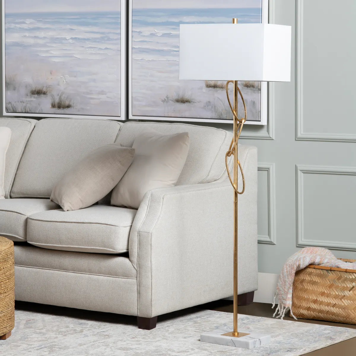 Crestview Collection Ringo Gold Linked Floor Lamp - Image 1