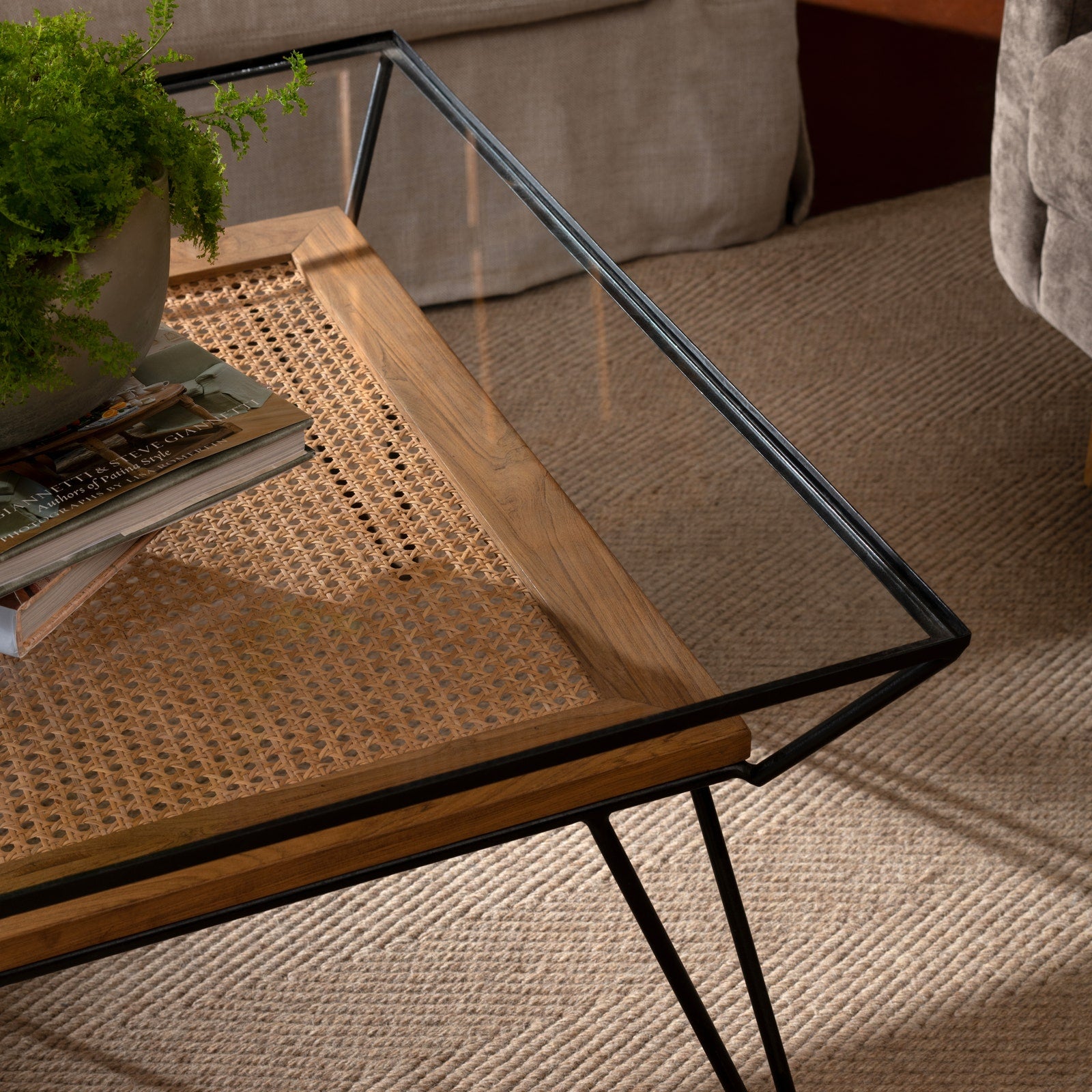 Crestview Collection Burnside Rattan and Wood Coffee Table - Image 2