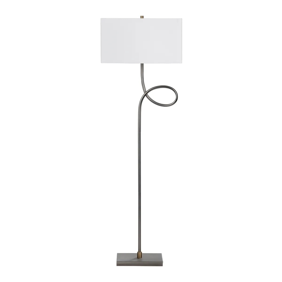 Crestview Collection Villeroy Modern Polished Gunmetal Finish Floor Lamp - Image 1