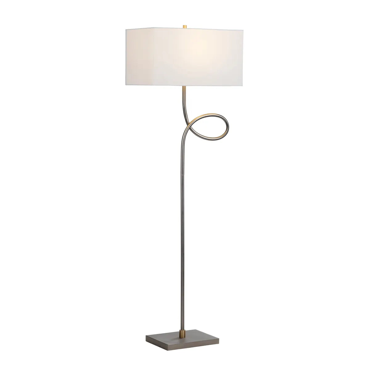 Crestview Collection Villeroy Modern Polished Gunmetal Finish Floor Lamp - Image 2