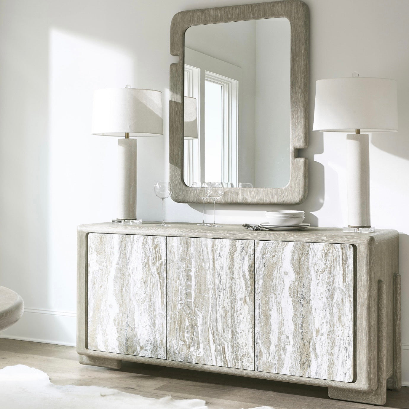 Bernhardt Arcadia Collection Buffet ~ Kalta Faux Stone Finish