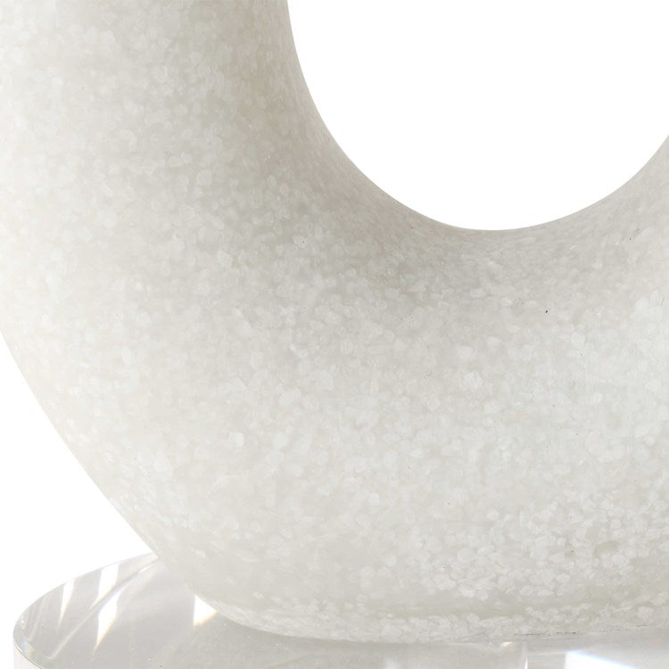 Uttermost Feamelo Sculptural Ivory Stone and Crystal Set of 2 Candle Holders ~ Candles Included - Image 3