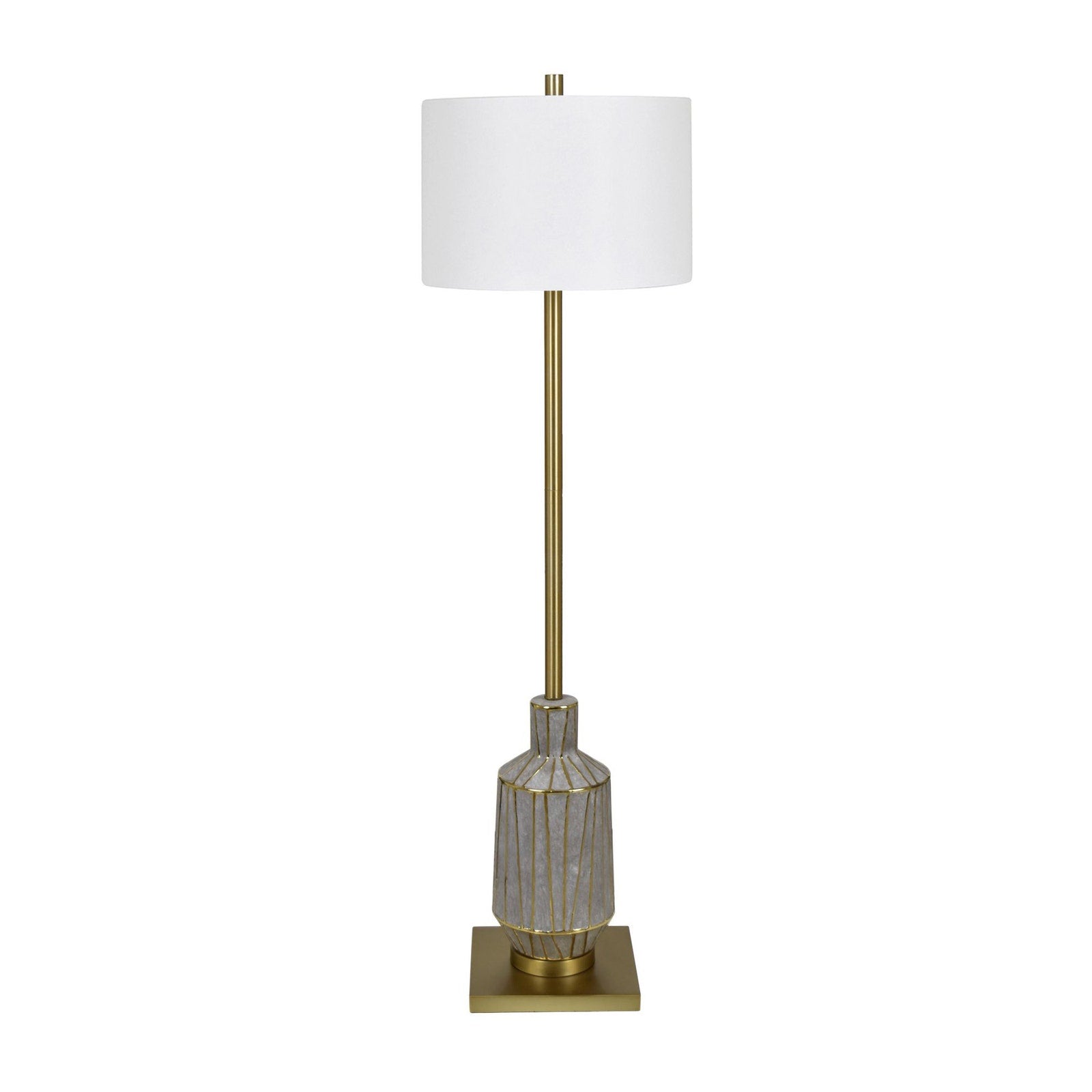 Crestview Collection Caldwell Brushed Brass Floor Lamp