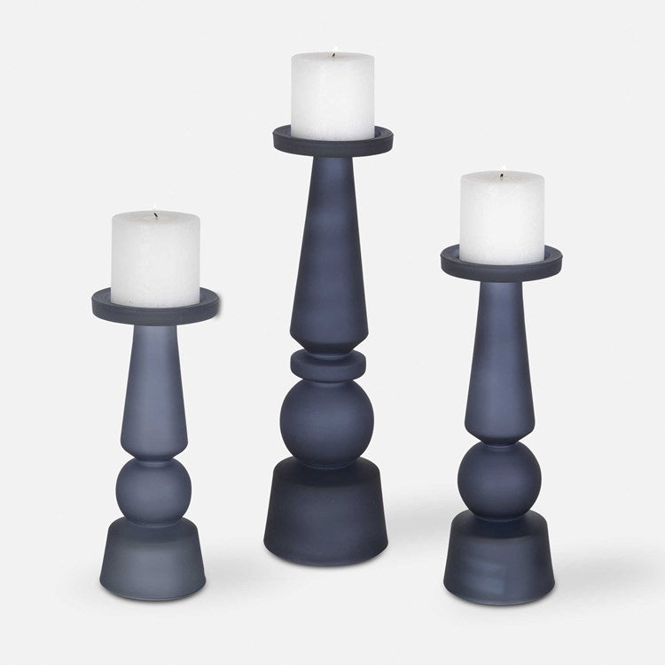Uttermost Cassiopeia Midnight Blue Set of 3 Candle Holders ~ Candles Included - Image 2