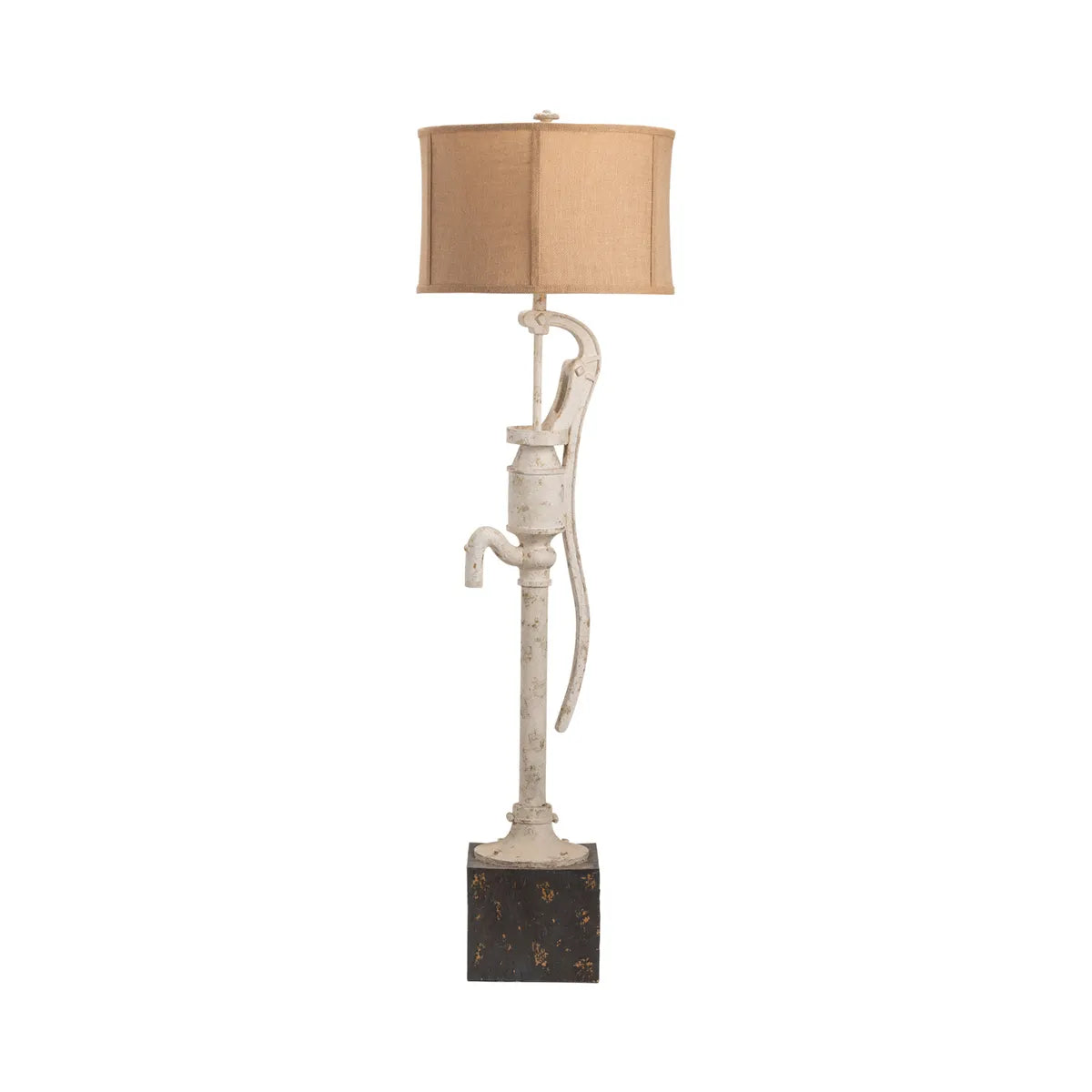 Crestview Collection Well Pump Aged White Finish Floor Lamp - Image 2
