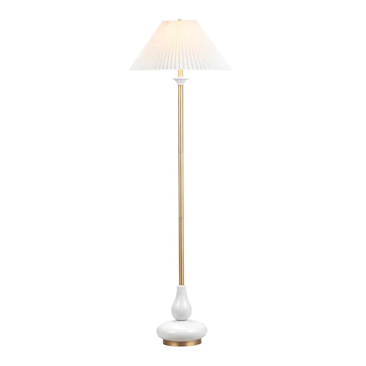 Crestview Collection Wesley White and Gold Floor Lamp - Image 2