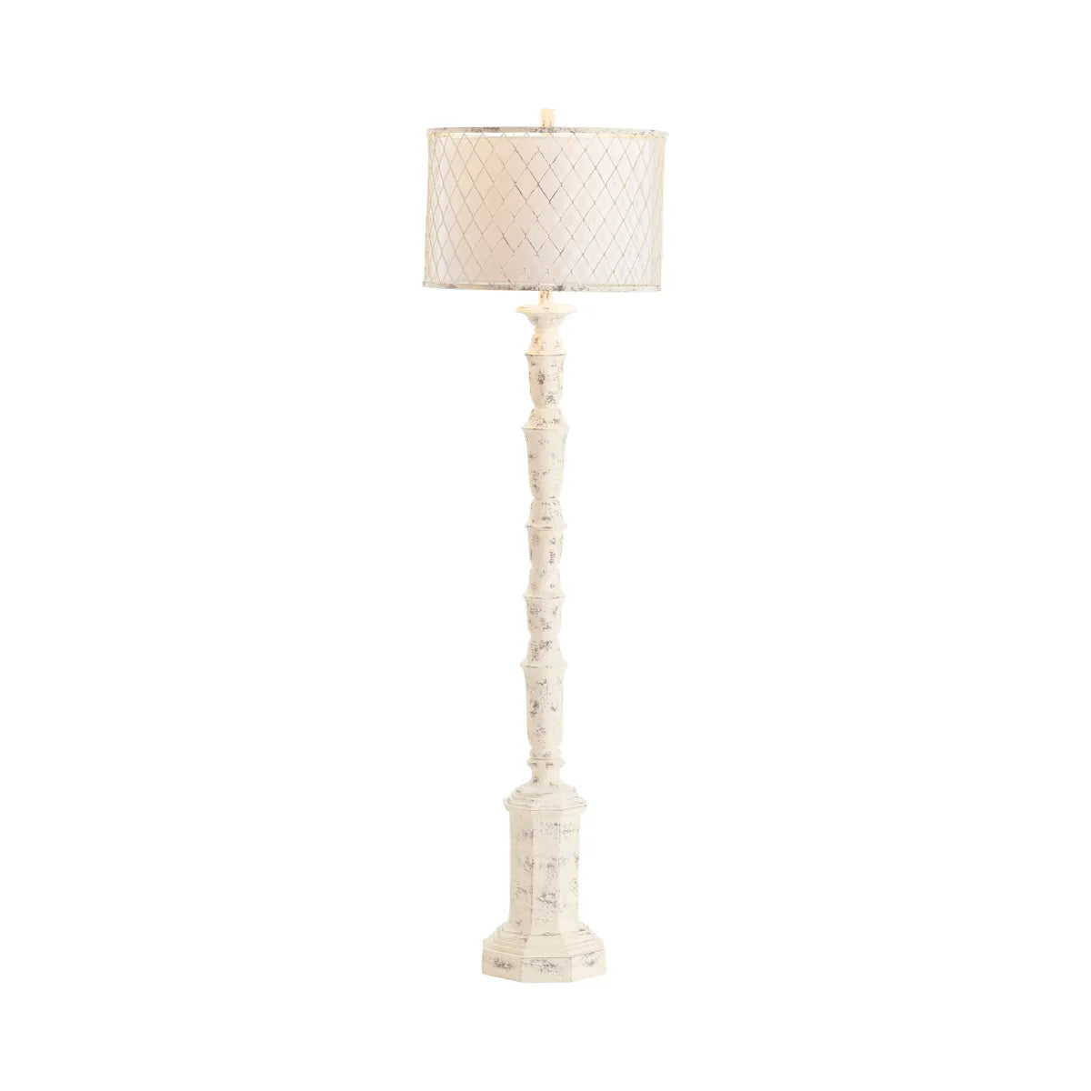 Crestview Collection Para Distressed White Floor Lamp - Image 2
