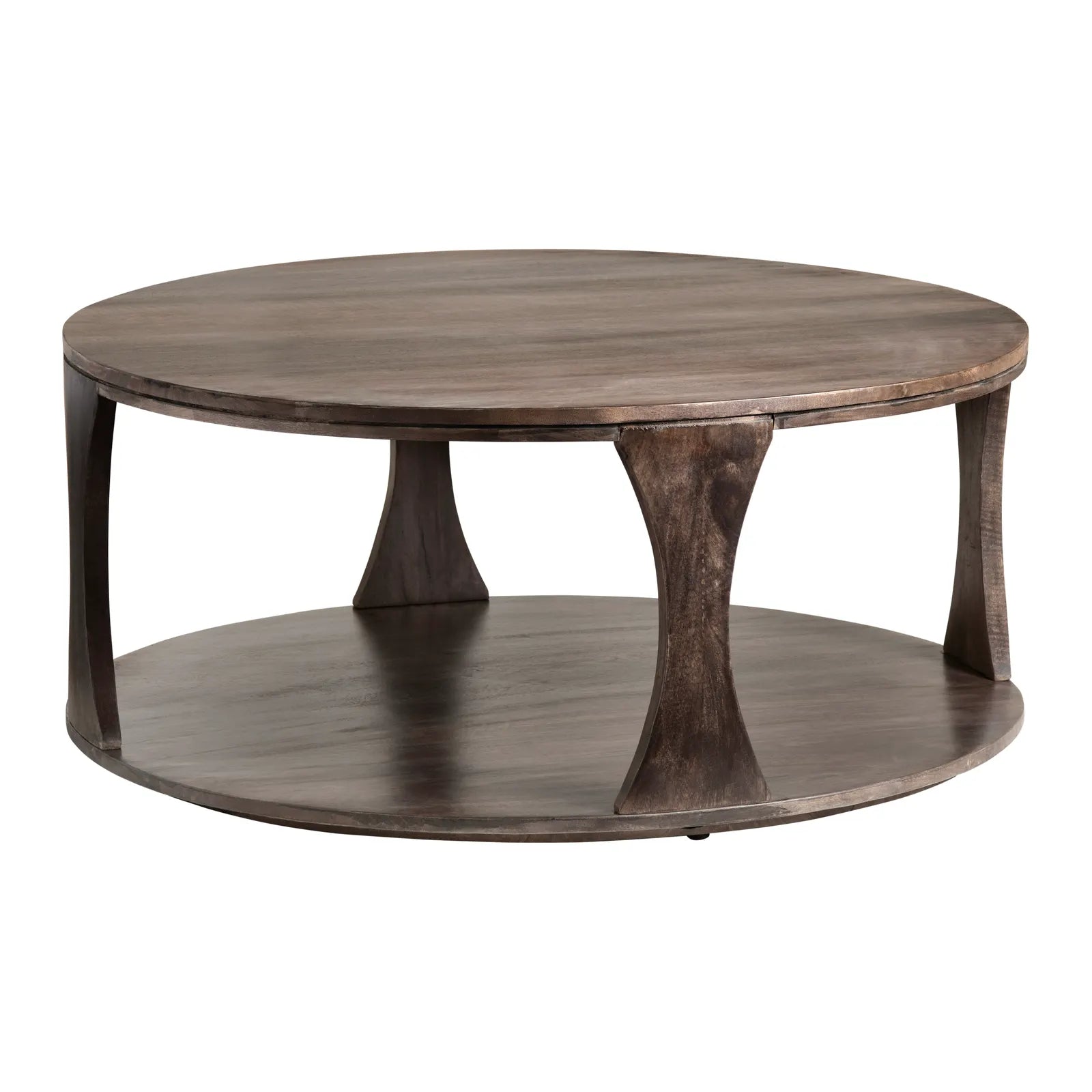 Crestview Collection Bowtie Mango Wood Round Coffee Table - Image 1