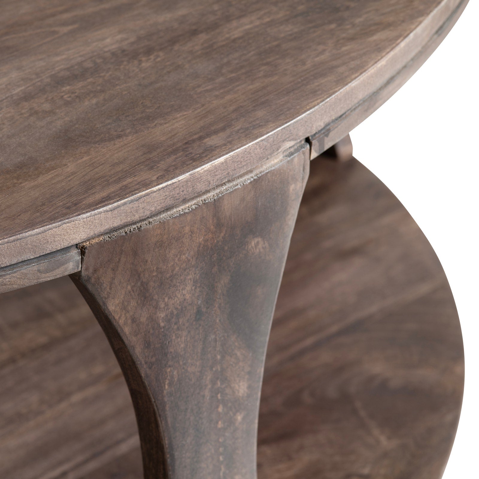 Crestview Collection Bowtie Mango Wood Round Coffee Table - Image 3