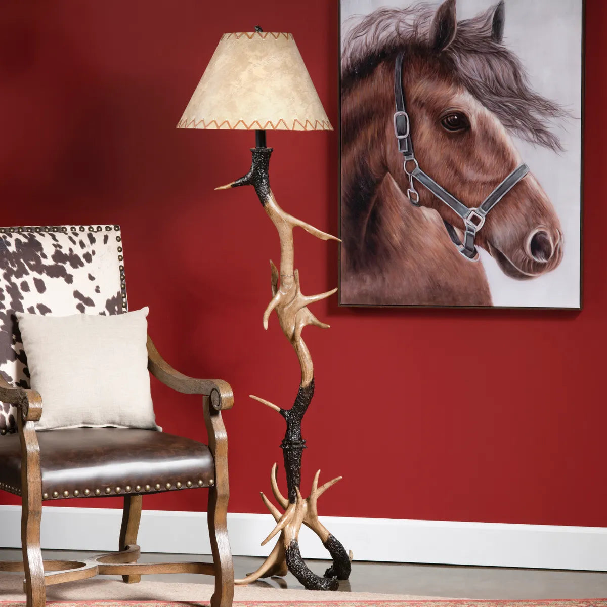 Crestview Collection Trophy Rustic Antlers Floor Lamp - Image 1