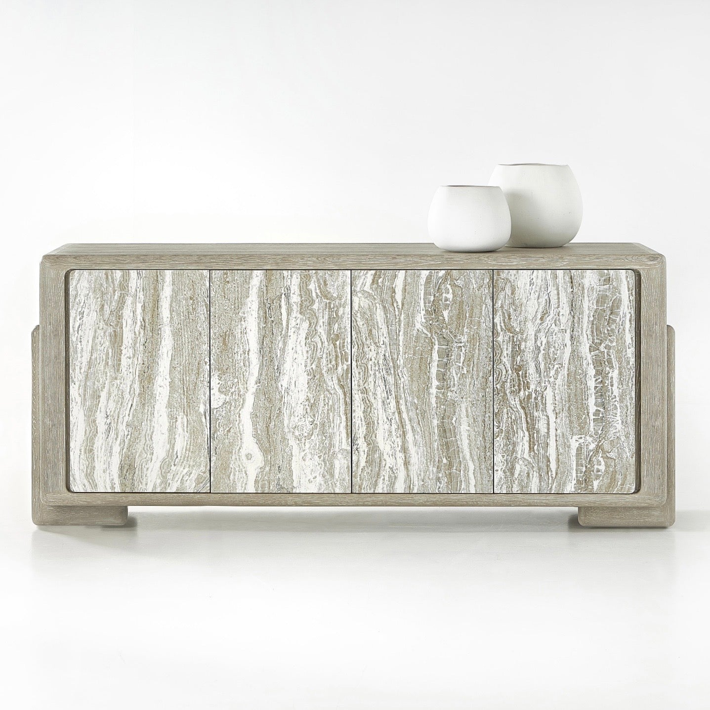 Bernhardt Arcadia Collection Entertainment Credenza ~ Kalta Faux Stone Finish - Image 2