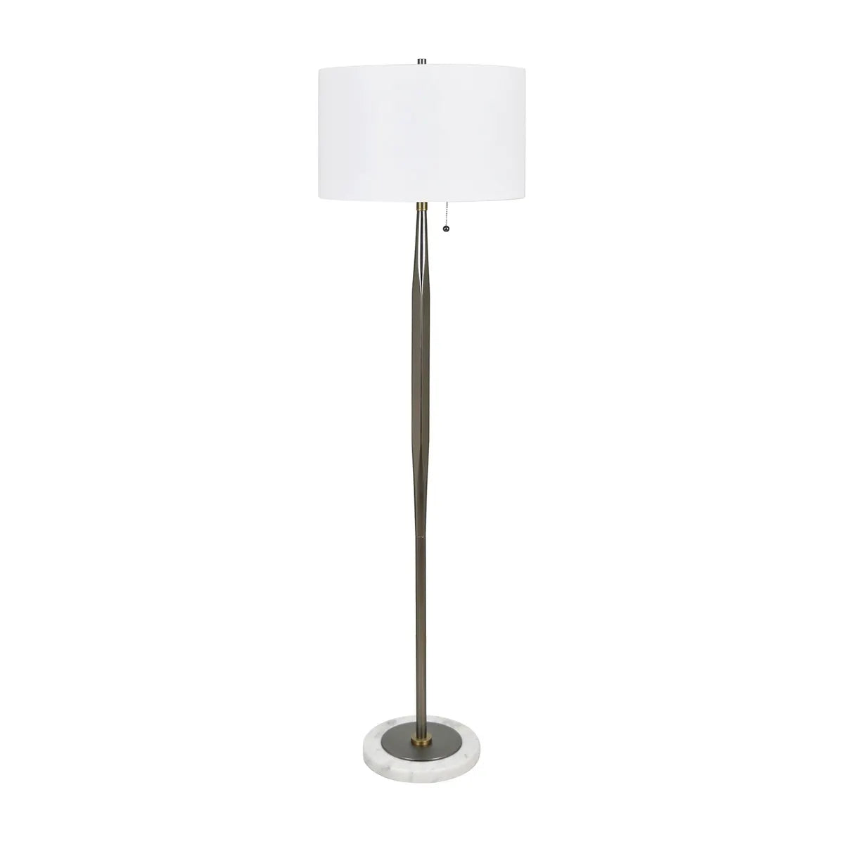 Crestview Collection Oxley White Marble And Silver Floor Lamp - Image 1