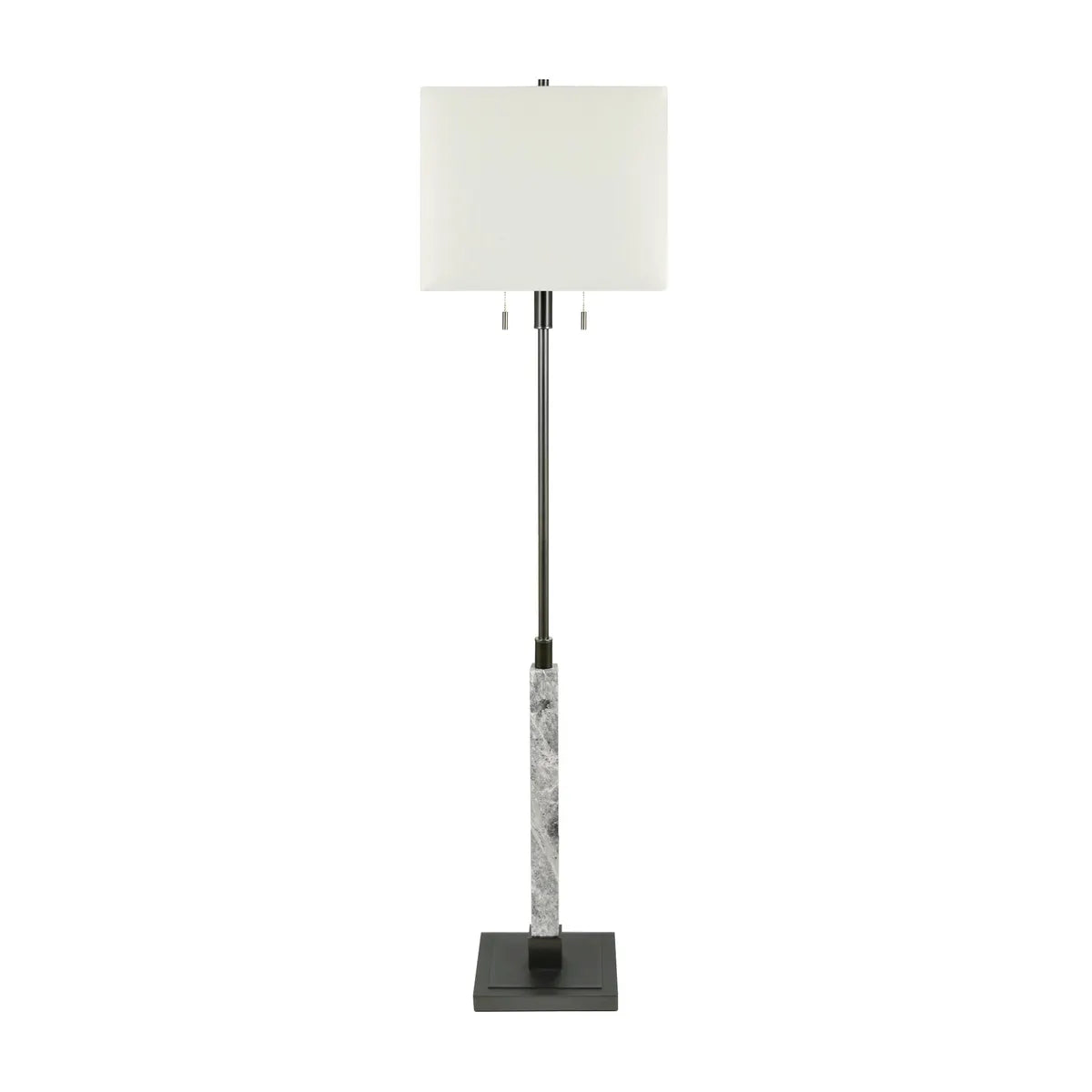 Crestview Collection Glasgow Gray Marble With Silver Floor Lamp