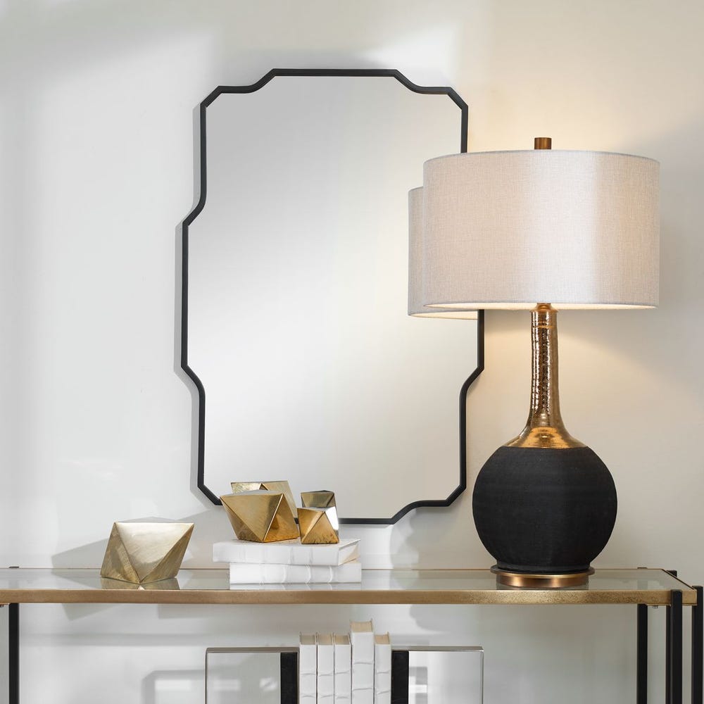 Uttermost Casmus Matte Black Contemporary Mirror - Image 2