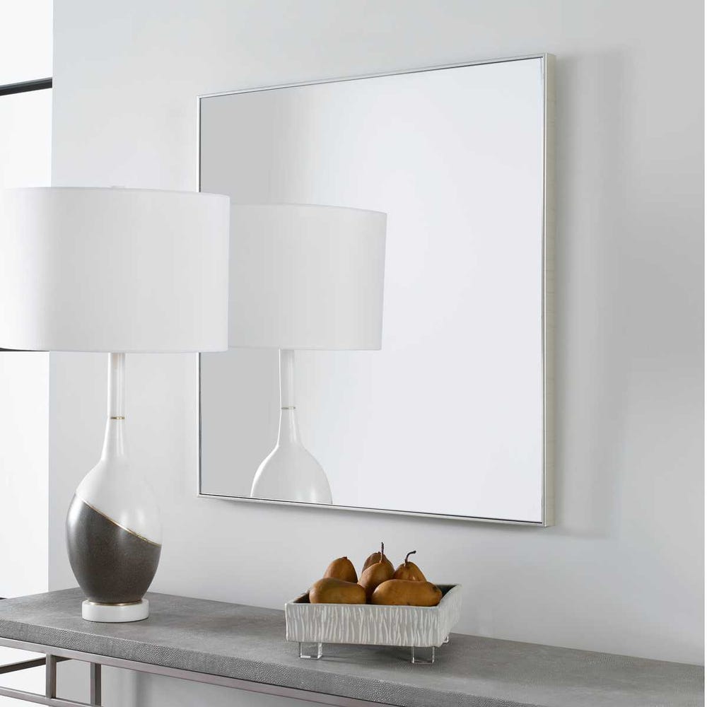Uttermost Alexo Brushed Silver Square Mirror - Image 2