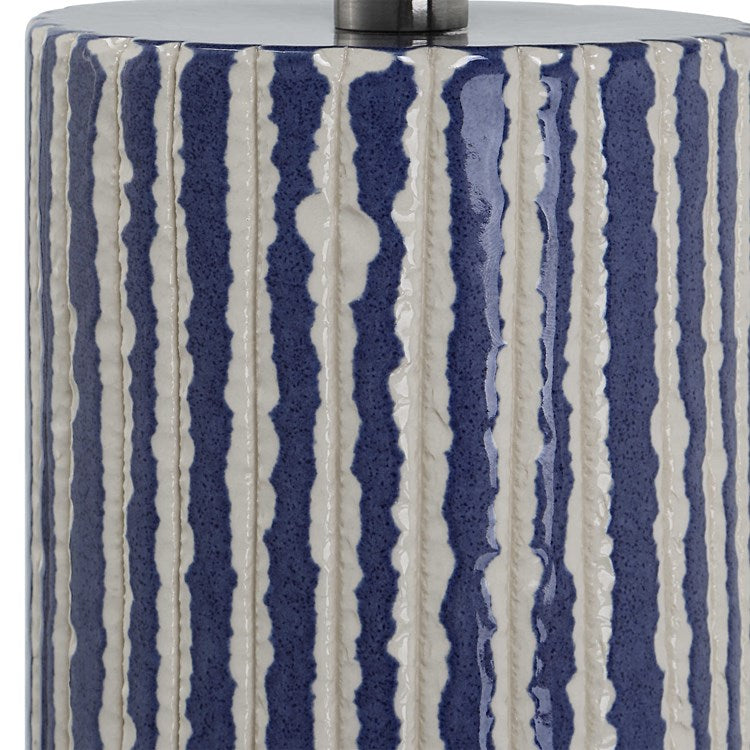 Uttermost Havana Ivory and Colbalt Blue Glaze Set of 2 Candle Holders  ~ Candles Included - Image 3
