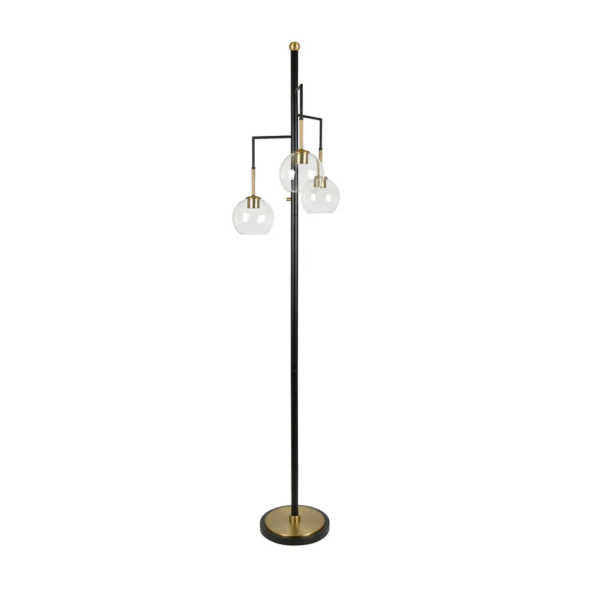 Crestview Collection Felicity Black With Gold Accents Floor Lamp