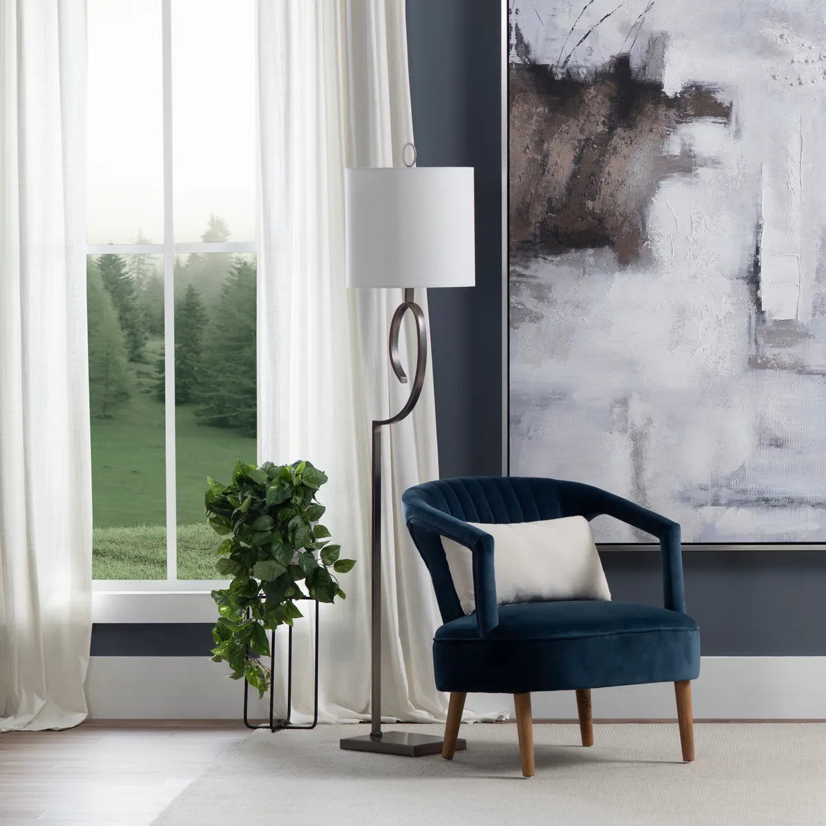 Crestview Collection Dash Champagne Bronze Finish Floor Lamp