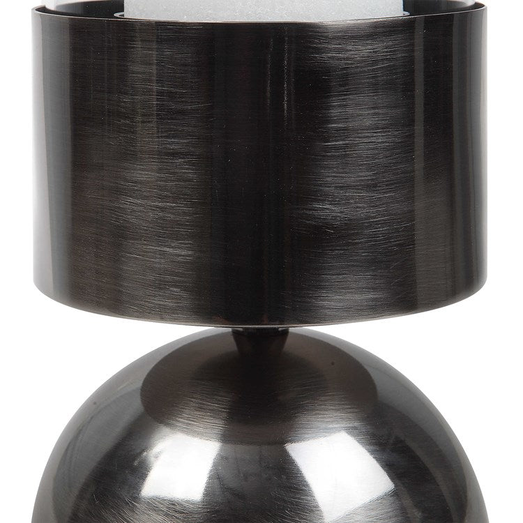 Uttermost Tilston Polished Gunmetal and Glass Set of 2 Candle Holders ~ Candles Included - Image 3