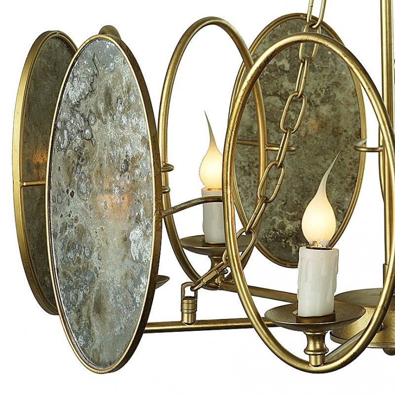 Provence Home Distressed Mirror Glass Panels Chandelier - Image 2