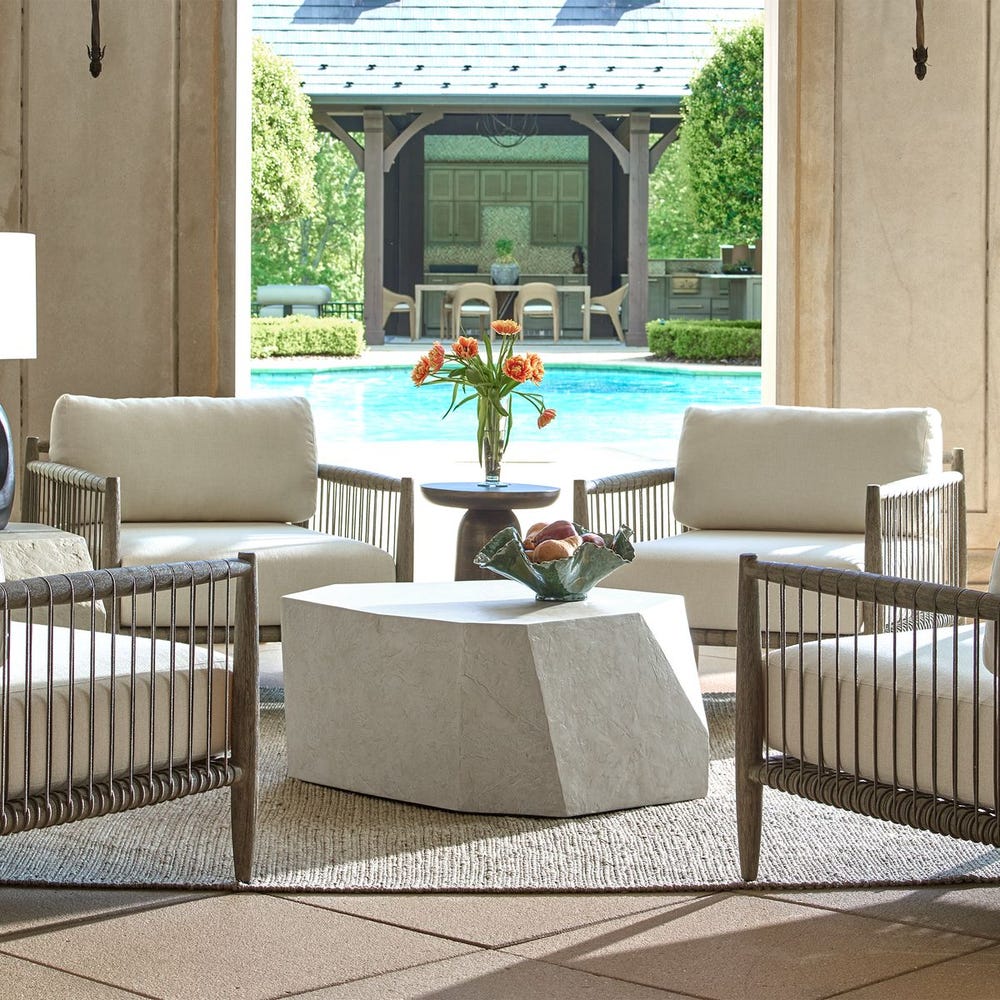 Uttermost Parra Indoor And Outdoor Coffee Table ~ Limestone - Image 1