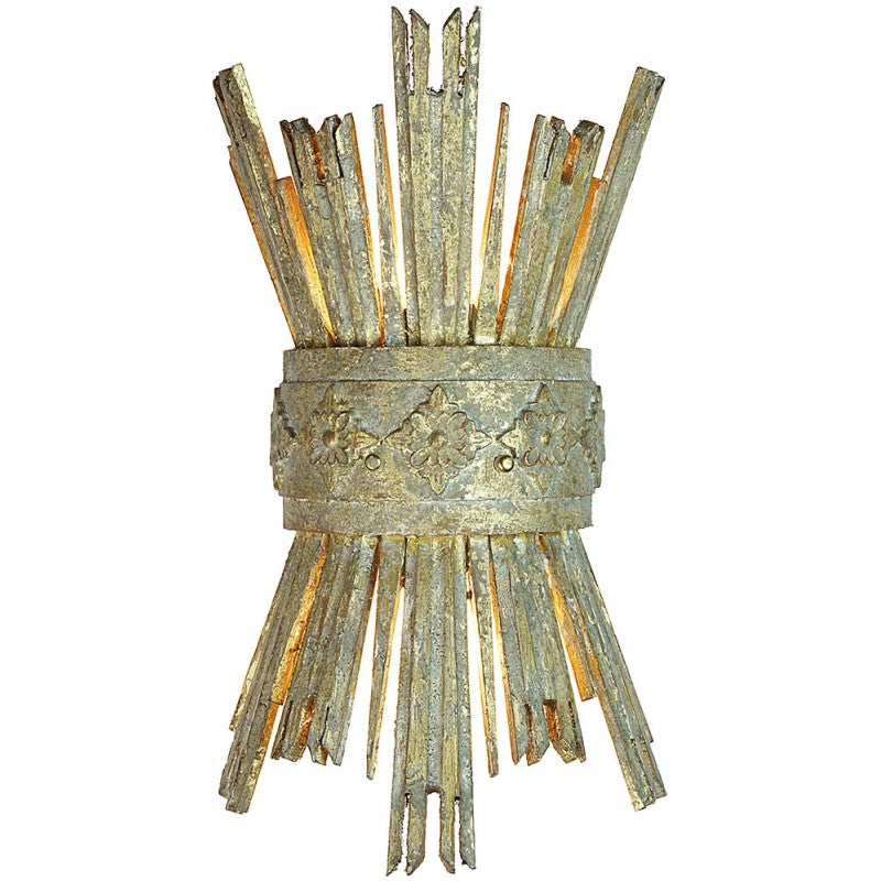 Provence Home Antiqued Gold Wood Set of 2 Wall Sconces