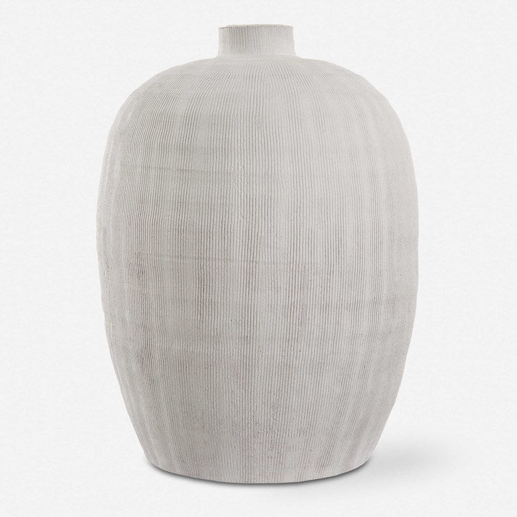 Uttermost Floreana White Textured Ceramic Vase - Image 2