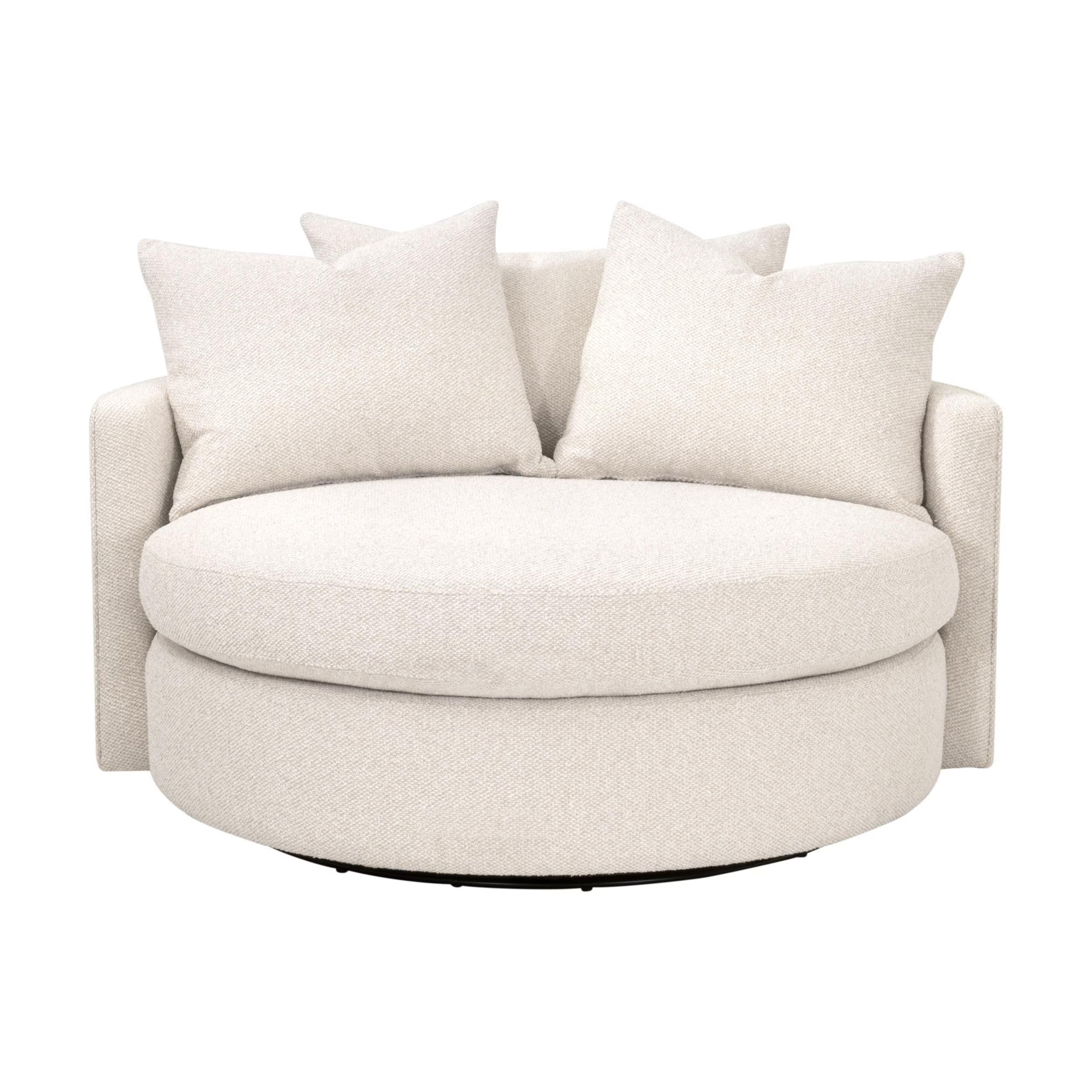 Essentials For Living Lourne Grand Swivel Sofa Chair ~ LiveSmart Gellar Linen