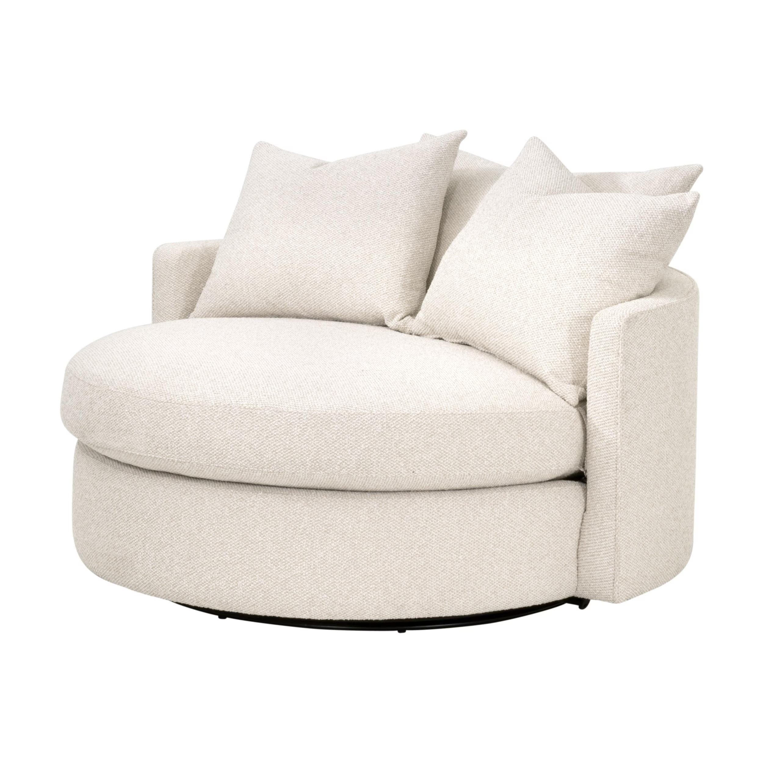 Essentials For Living Lourne Grand Swivel Sofa Chair ~ LiveSmart Gellar Linen - Image 2