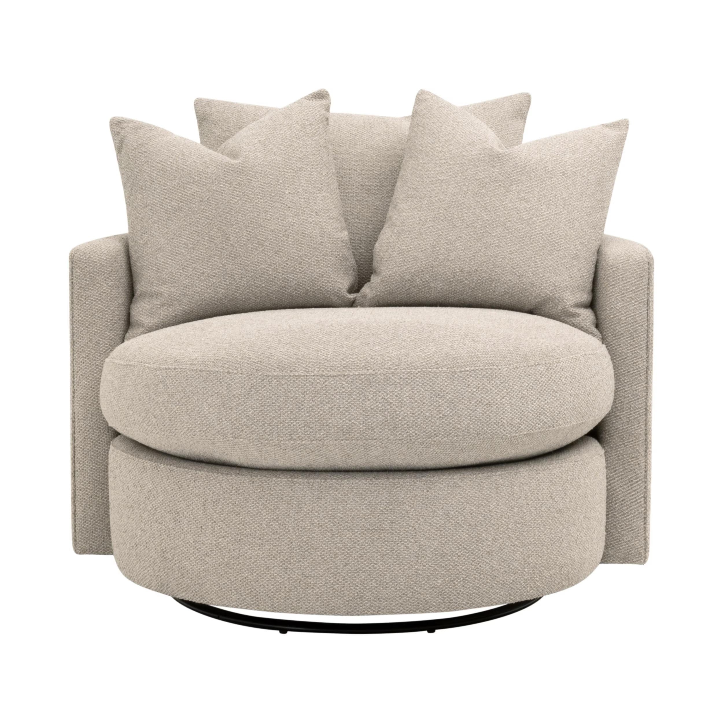 Essentials For Living Lourne Petite Swivel Sofa Chair ~ LiveSmart Gellar Jute