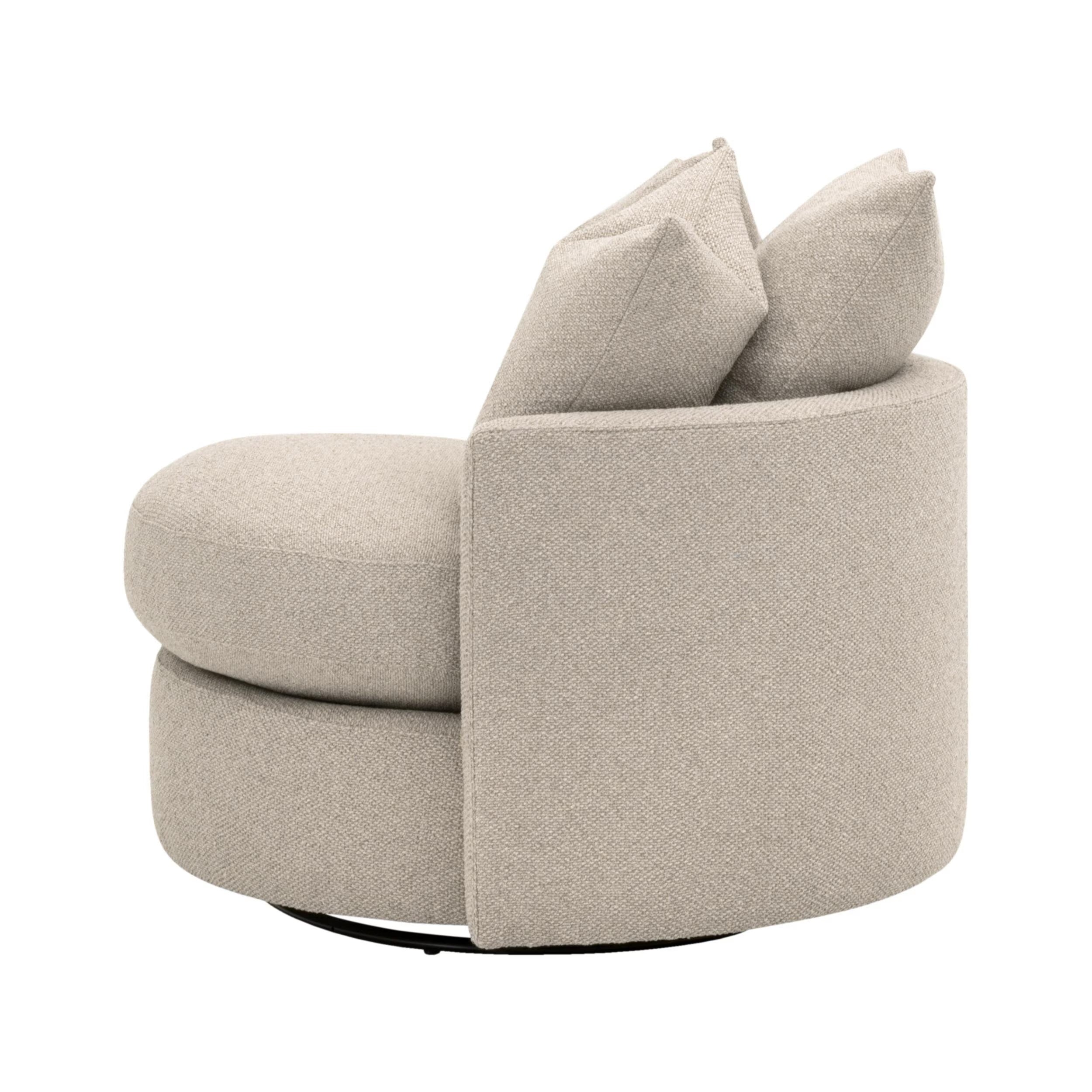 Essentials For Living Lourne Petite Swivel Sofa Chair ~ LiveSmart Gellar Jute - Image 3
